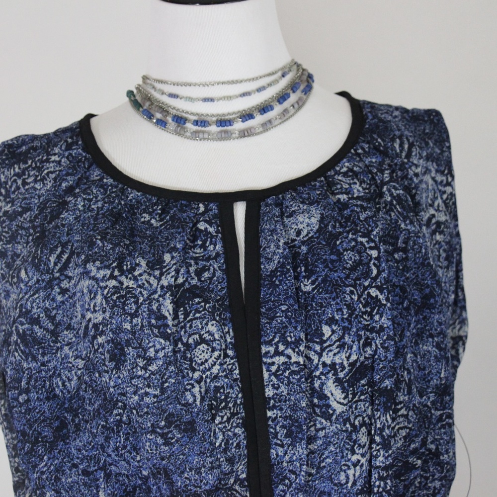 FYLO NWT Navy, Royal Blue Abstract Print Dress - Picture 2 of 8